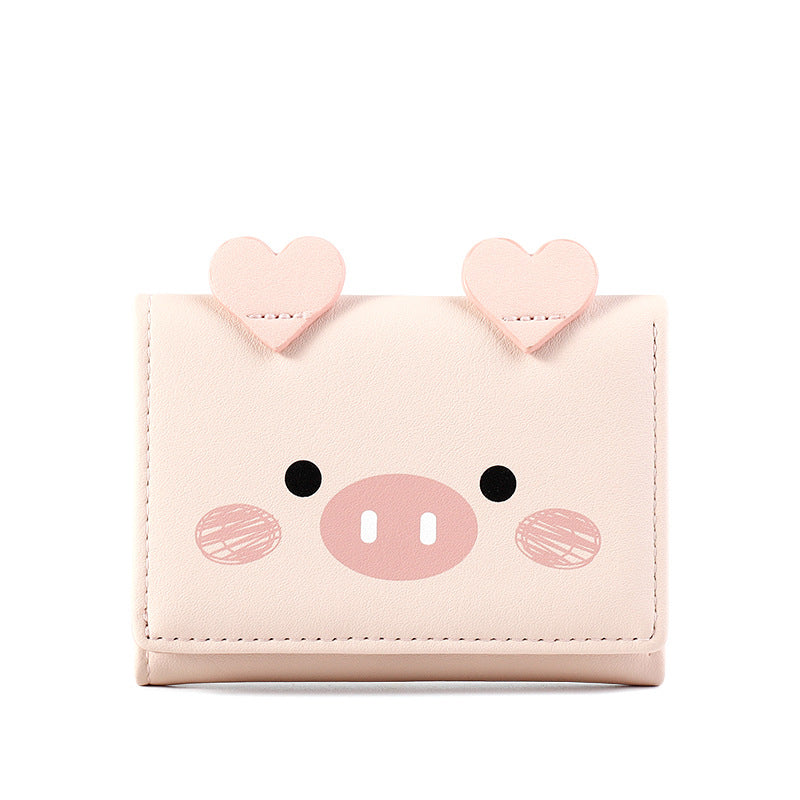 Petite Piggie three-fold wallet