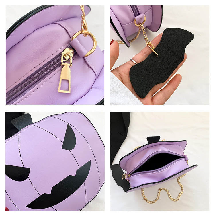 Evil eye pumpkin crossbody bag