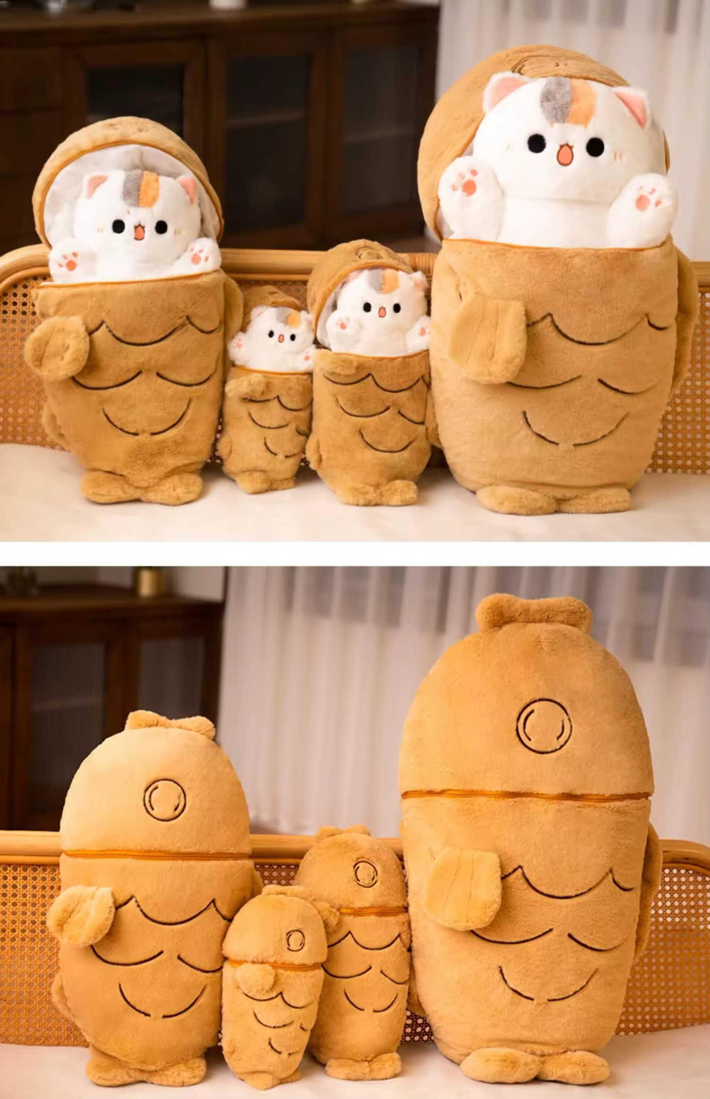 Taiyaki Cat Plushie – Soft Kawaii Stuffed Animal for Cat Lovers & Collectors