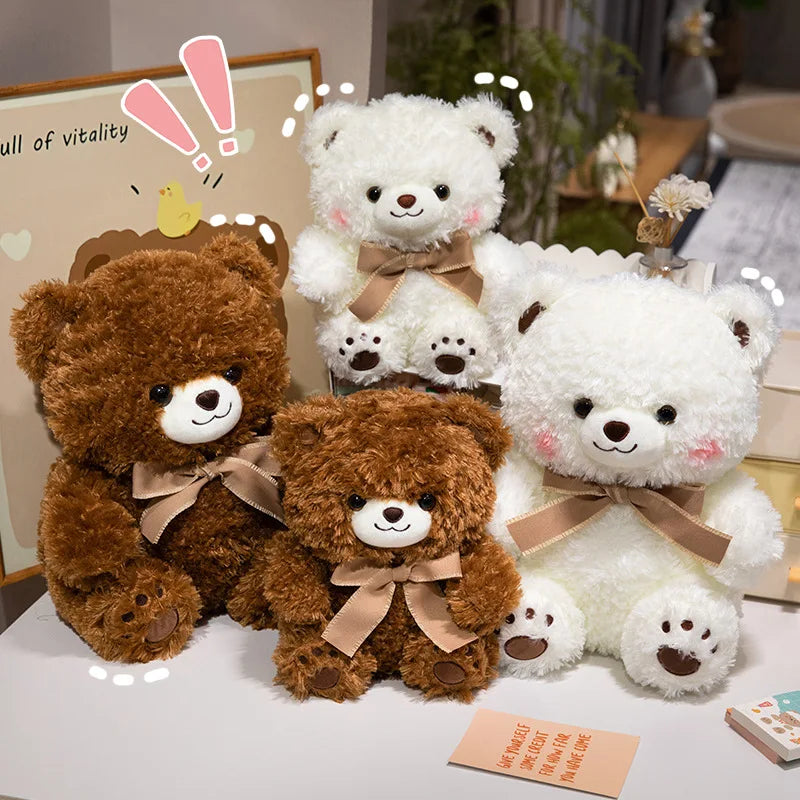 Cute Bowknot Bear Plush Toy 30/40CM Lovely Teddy Pillow Stuffed Soft Animal Bear Dolls for Lovers Valentine Gift Birthday Xmas