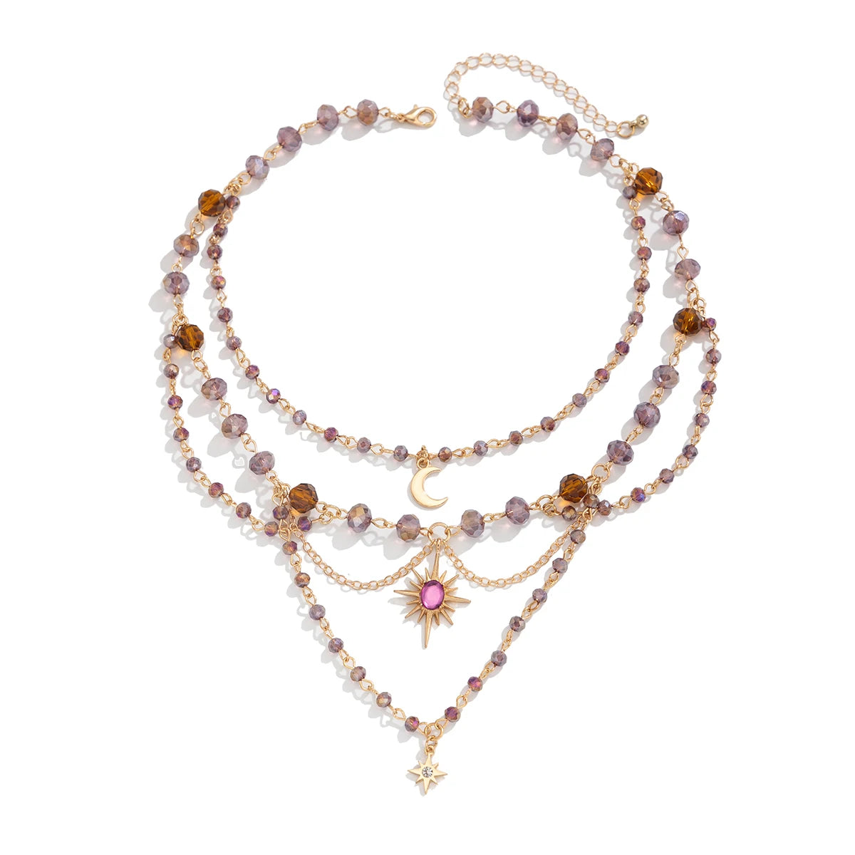 Starlit Dreams Layered Necklace – Fairycore-Inspired Celestial Jewelry