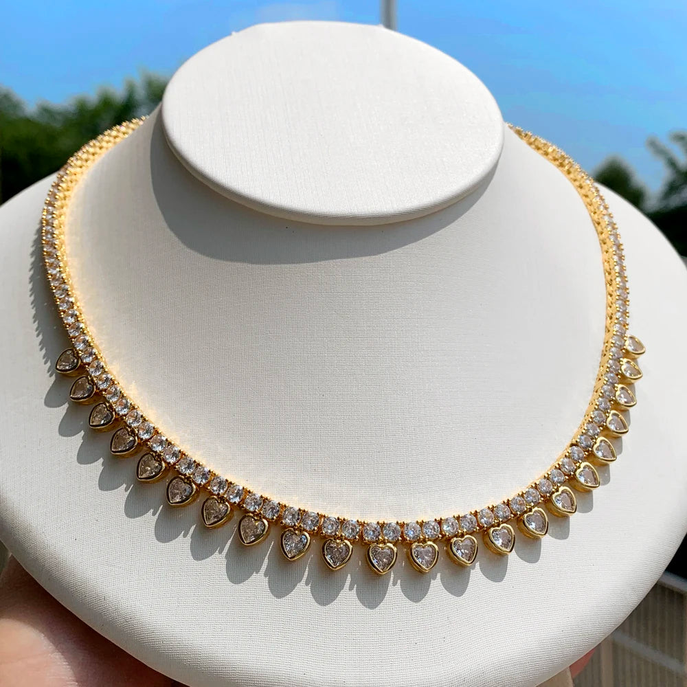 Celestial Radiance Gemstone Choker – Dainty Statement Necklace