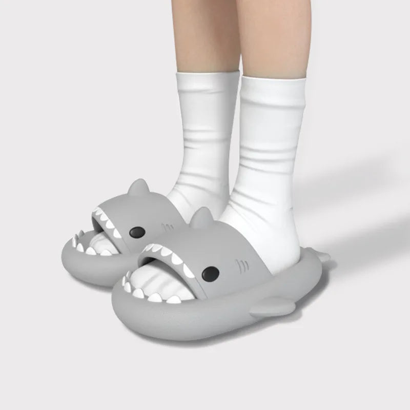 Litfun Thick-soled Shark Slippers For Women Men Premium Casual Sandals Classic Outdoor Couples Funny Slides EVA Home Cute Shoes