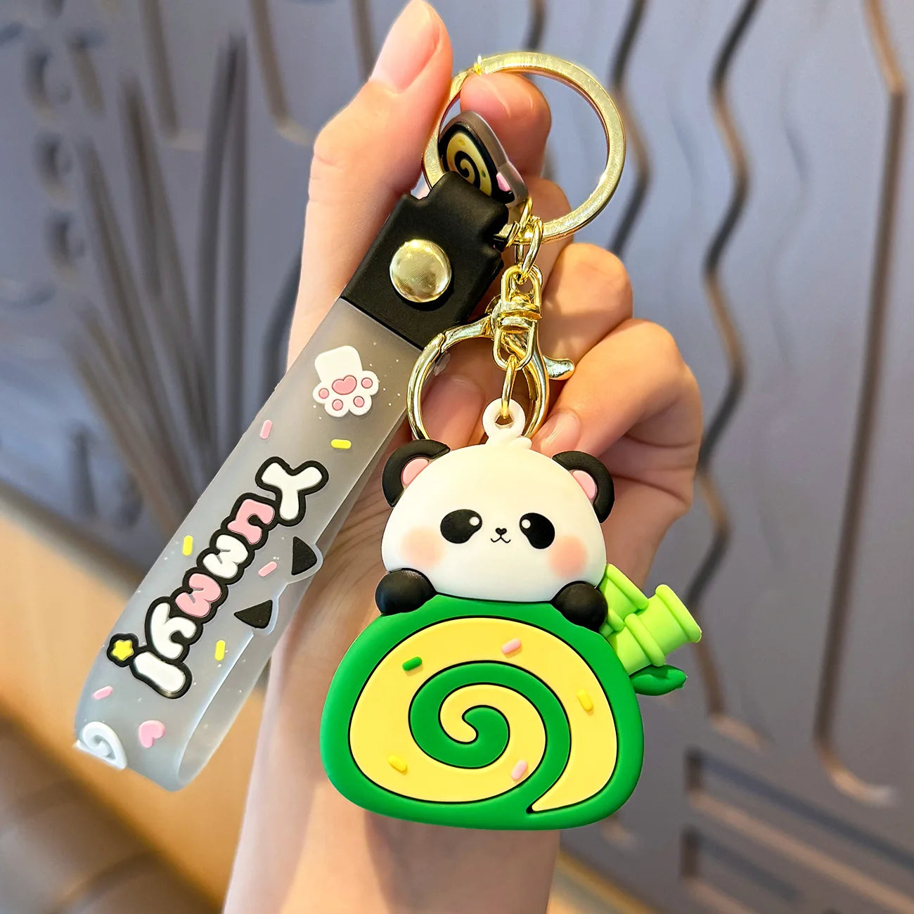 Kawaii Jelly Roll Animal Keychain – Kittens or Panda