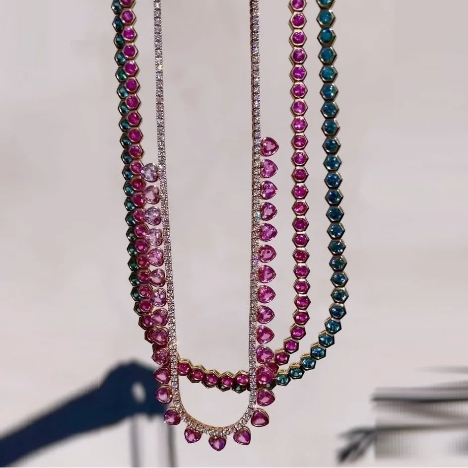 Celestial Radiance Gemstone Choker – Dainty Statement Necklace