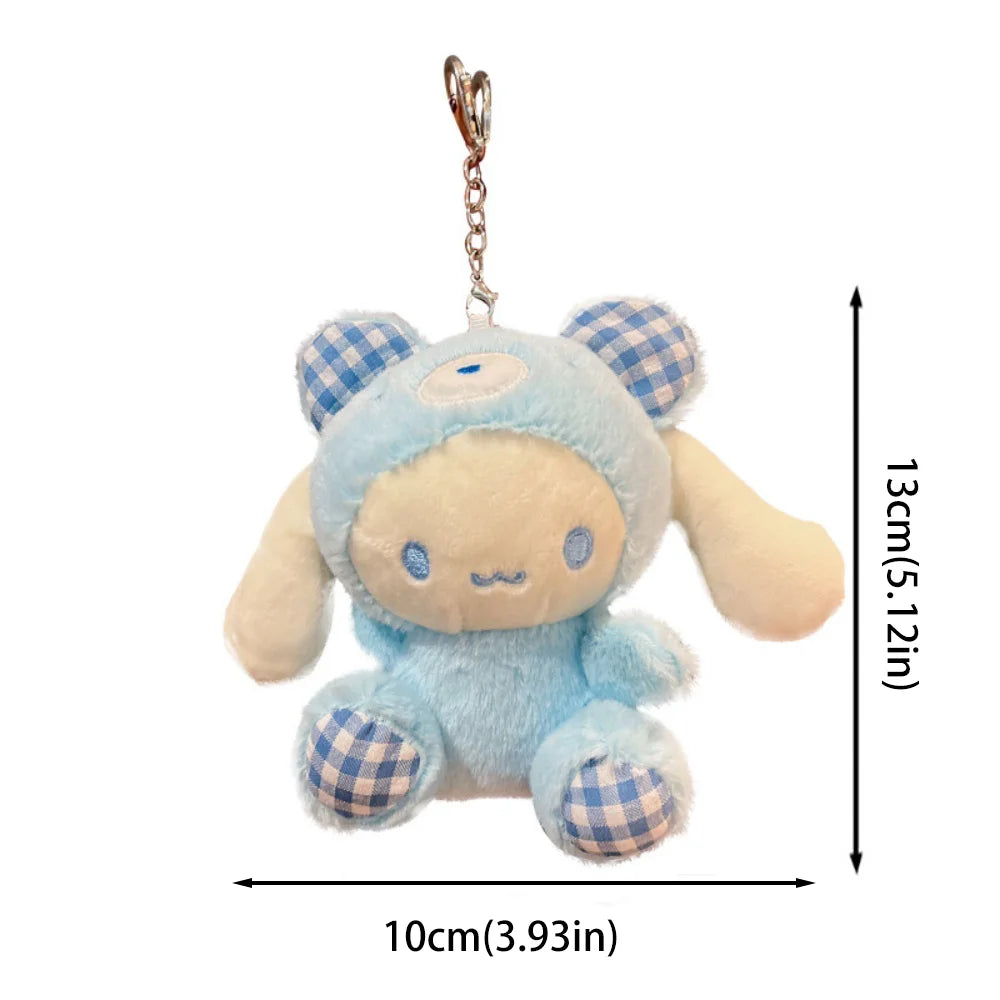 Sanrio Plush Keychain Doll Hello Kitty My Melody Kawaii Kuromi Cinnamoroll Cartoon Anime Stuffed Pendant Backpack Decoration