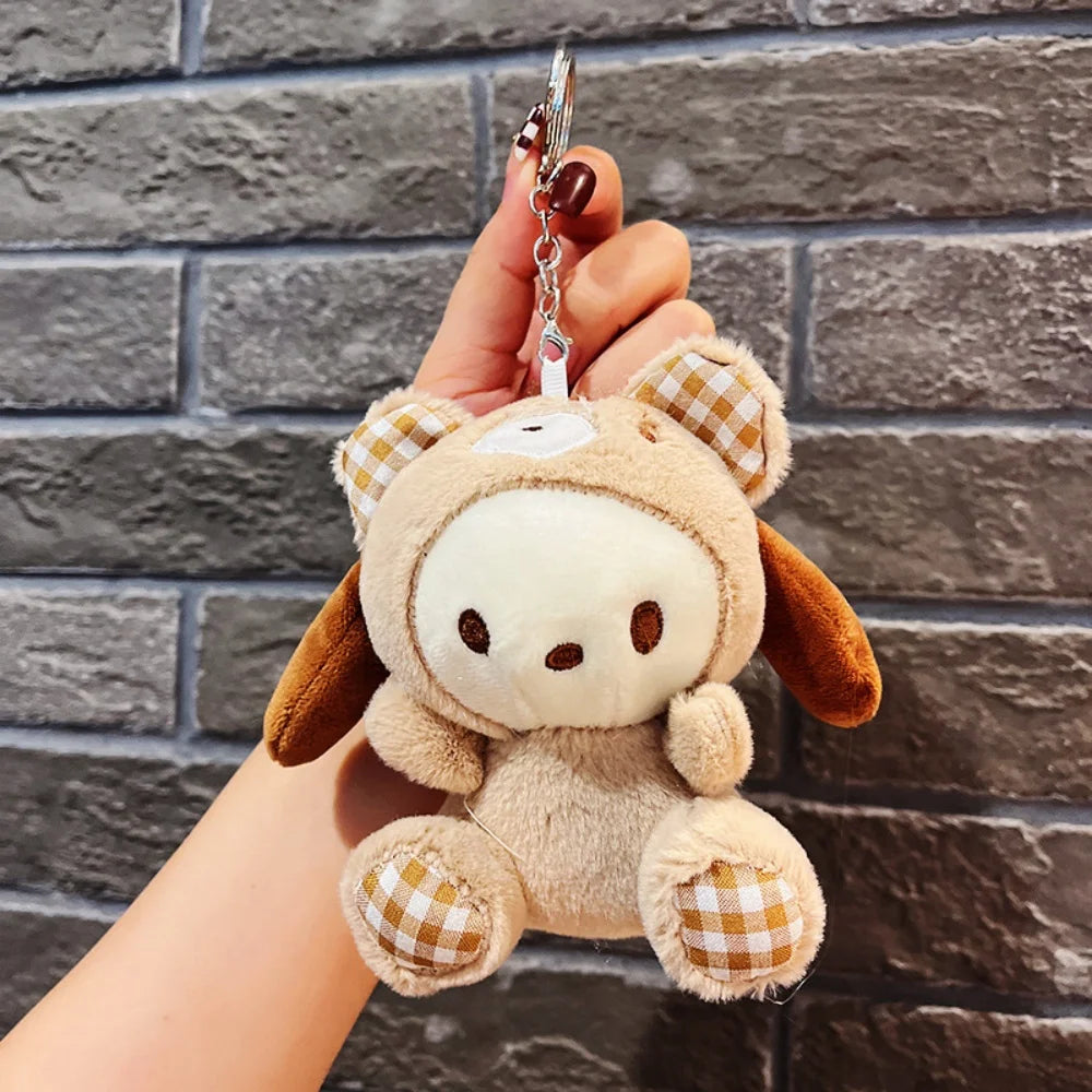 Sanrio Plush Keychain Doll Hello Kitty My Melody Kawaii Kuromi Cinnamoroll Cartoon Anime Stuffed Pendant Backpack Decoration