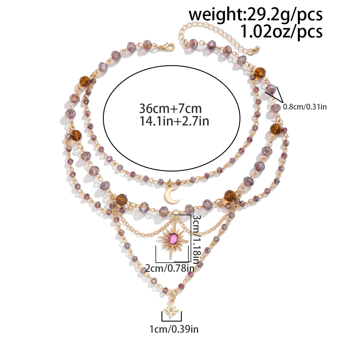 Starlit Dreams Layered Necklace – Fairycore-Inspired Celestial Jewelry