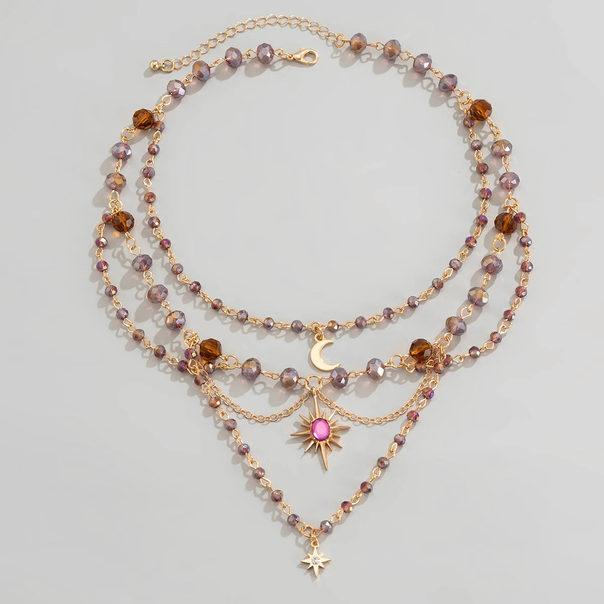 Starlit Dreams Layered Necklace – Fairycore-Inspired Celestial Jewelry