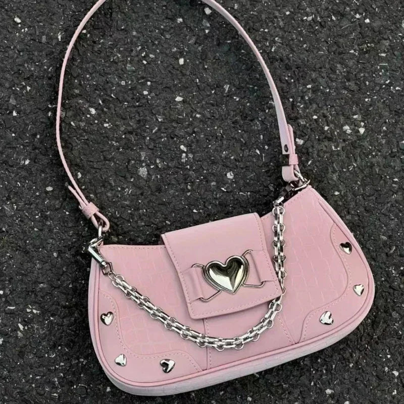 Metal Heart Shoulder Bag