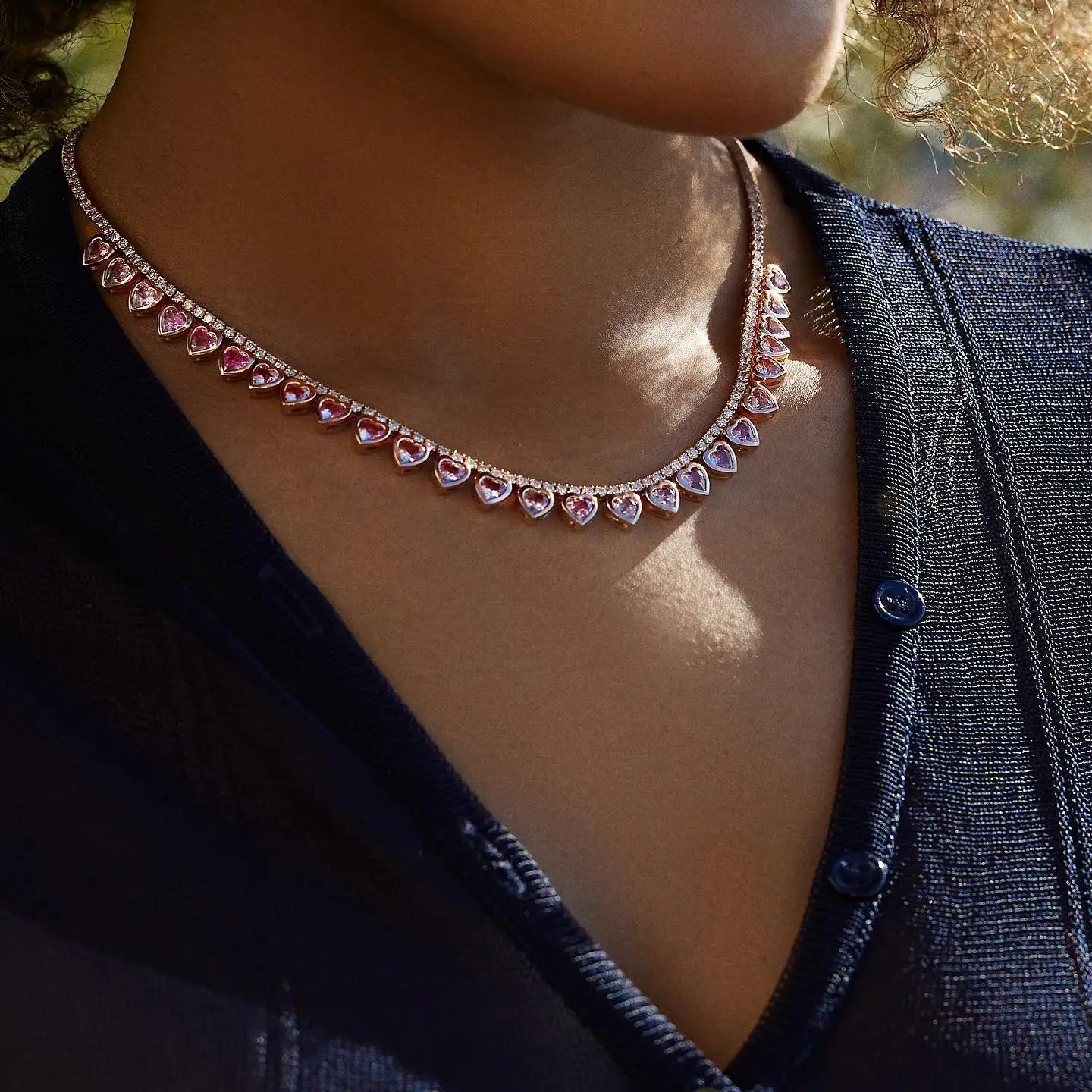 Celestial Radiance Gemstone Choker – Dainty Statement Necklace