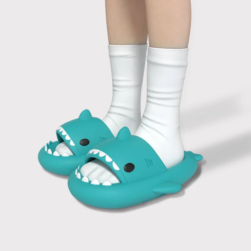 Litfun Thick-soled Shark Slippers For Women Men Premium Casual Sandals Classic Outdoor Couples Funny Slides EVA Home Cute Shoes