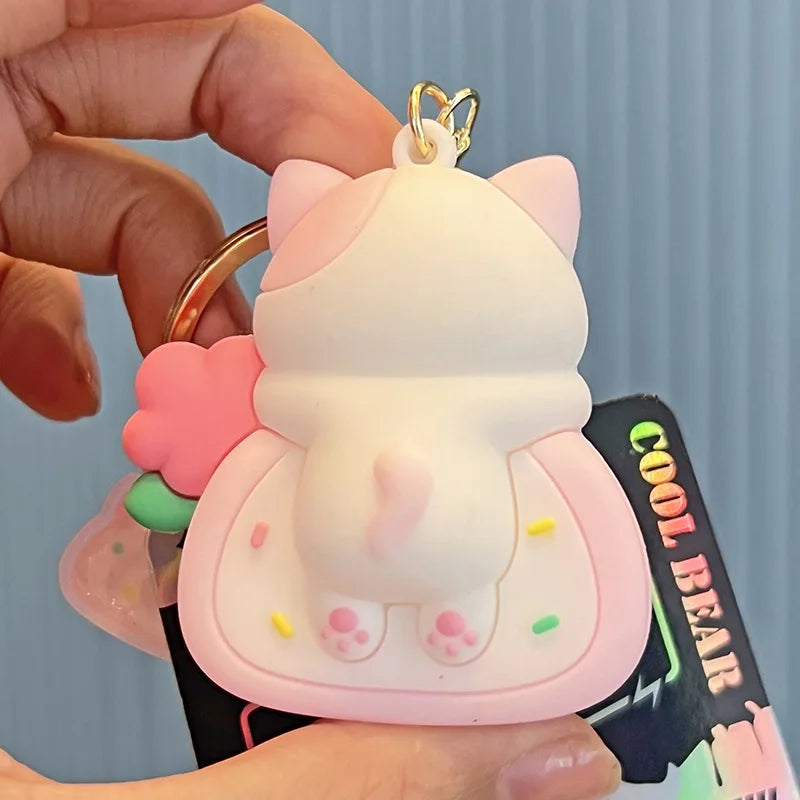 Kawaii Jelly Roll Animal Keychain – Kittens or Panda