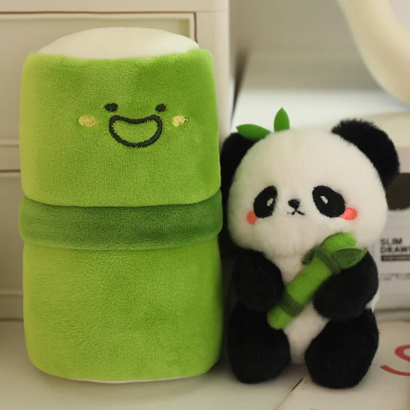 Bamboo Panda Plush Keychain – Soft Mini Kawaii Pouch & Stuffed Toy