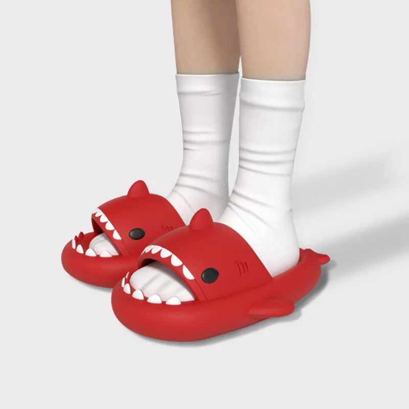 Litfun Thick-soled Shark Slippers For Women Men Premium Casual Sandals Classic Outdoor Couples Funny Slides EVA Home Cute Shoes