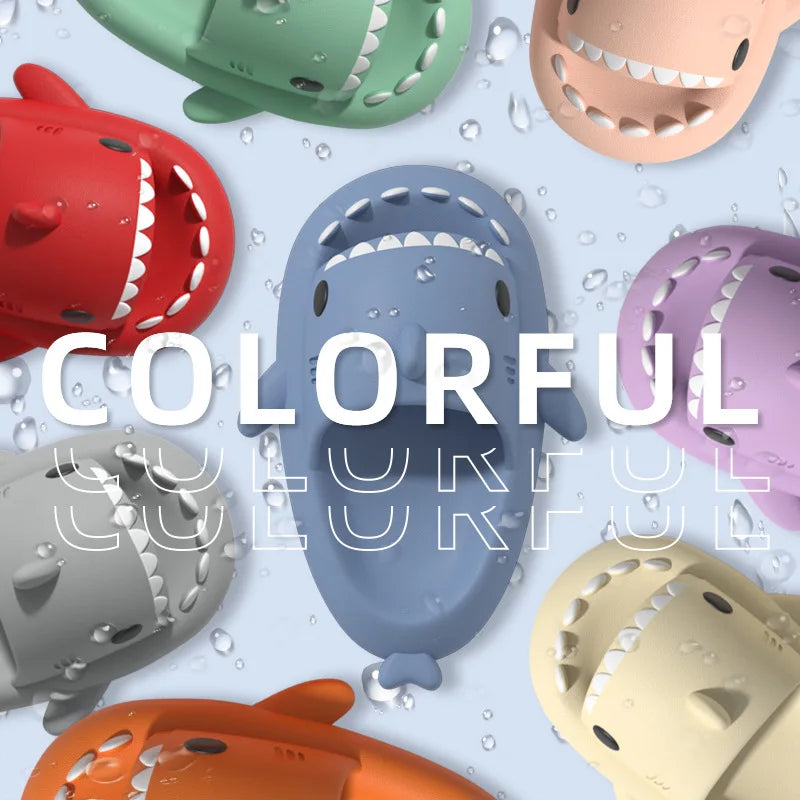 Litfun Thick-soled Shark Slippers For Women Men Premium Casual Sandals Classic Outdoor Couples Funny Slides EVA Home Cute Shoes