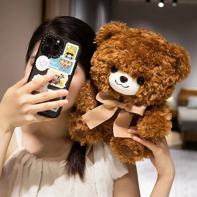 Cute Bowknot Bear Plush Toy 30/40CM Lovely Teddy Pillow Stuffed Soft Animal Bear Dolls for Lovers Valentine Gift Birthday Xmas