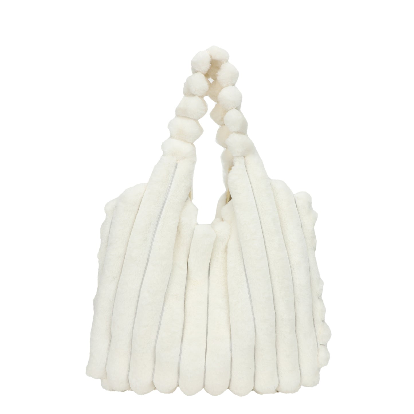 Striped Plush Shoulder Bag
