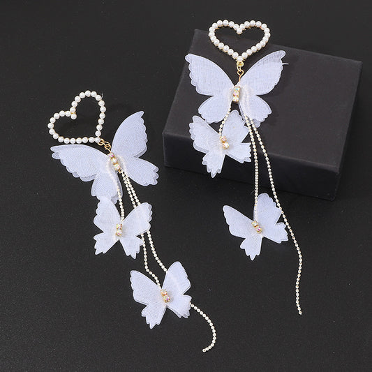 Love Pearl Butterfly Earrings