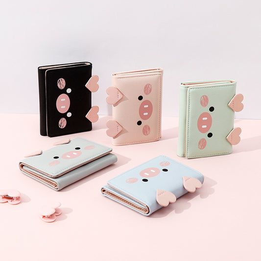 Petite Piggie three-fold wallet