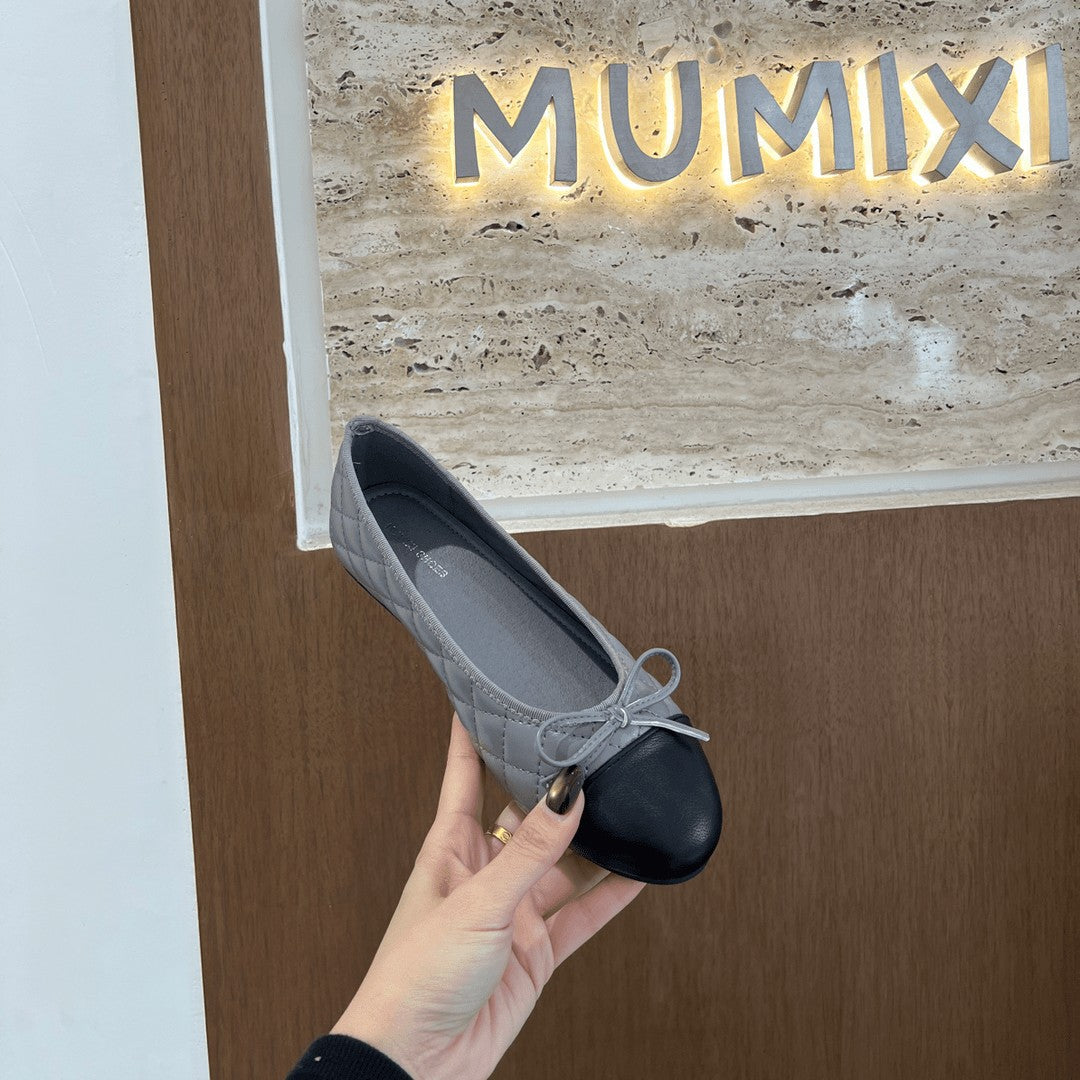 Women's All-Match Commuter Bow-Knot Diamond-Pattern Flat Shoes