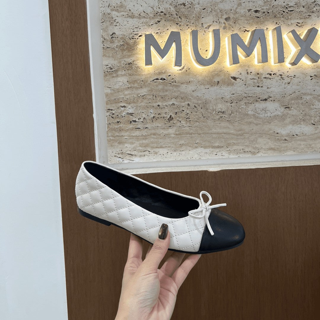 Women's All-Match Commuter Bow-Knot Diamond-Pattern Flat Shoes