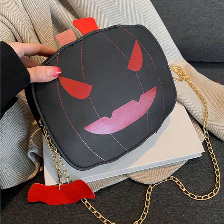 Evil eye pumpkin crossbody bag
