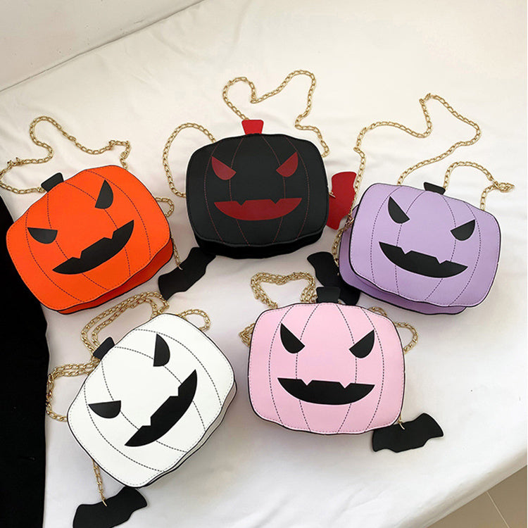 Evil eye pumpkin crossbody bag