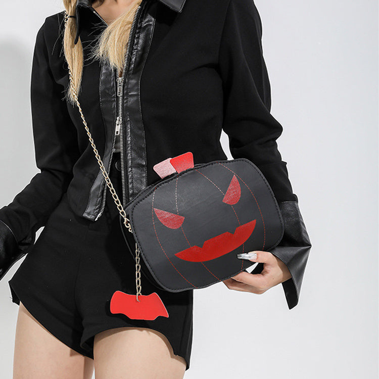 Evil eye pumpkin crossbody bag