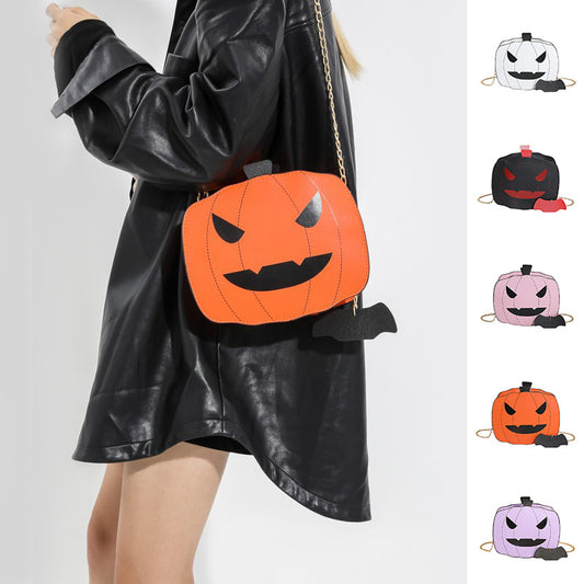 Evil eye pumpkin crossbody bag