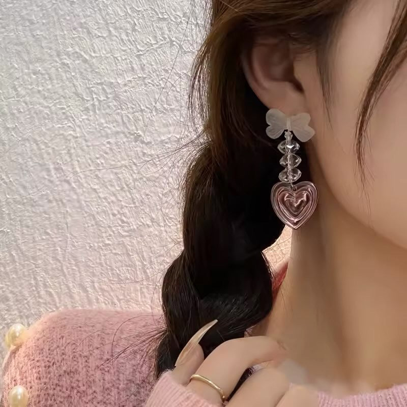 SELLING FAST!!! Pink Heart Bow Earrings