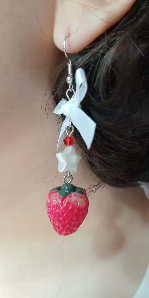 Strawberry Bow Earrings