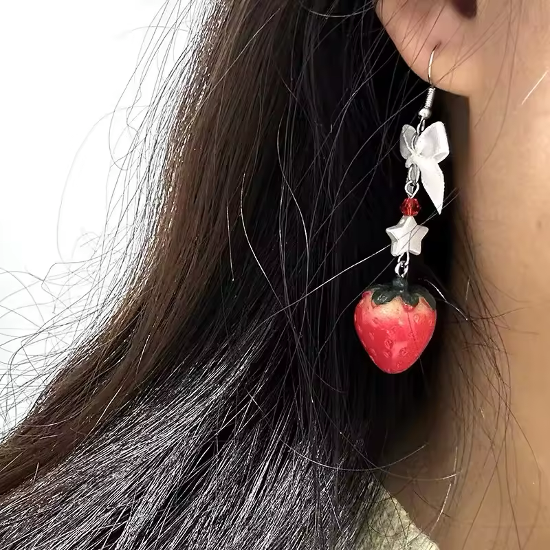 Strawberry Bow Earrings