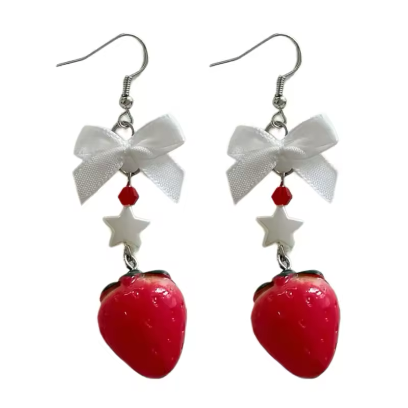 Strawberry Bow Earrings