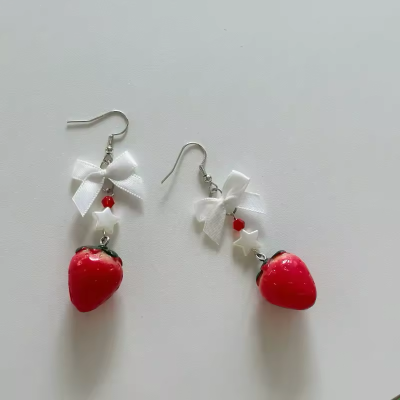 Strawberry Bow Earrings