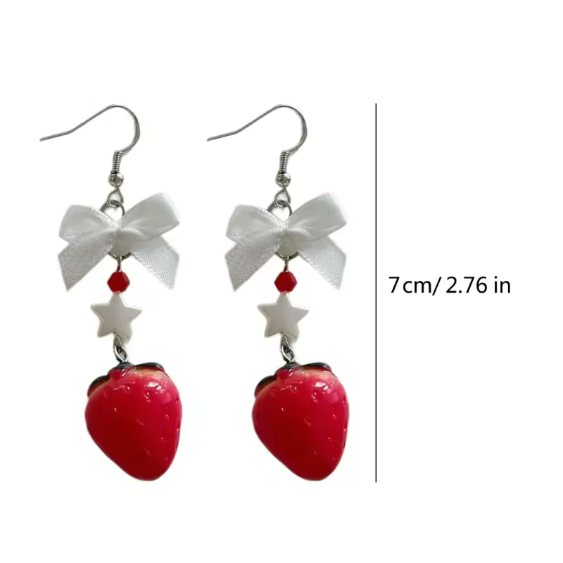Strawberry Bow Earrings