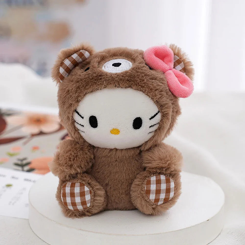 Sanrio Plush Keychain Doll Hello Kitty My Melody Kawaii Kuromi Cinnamoroll  Cartoon Anime Stuffed Pendant Backpack Decoration