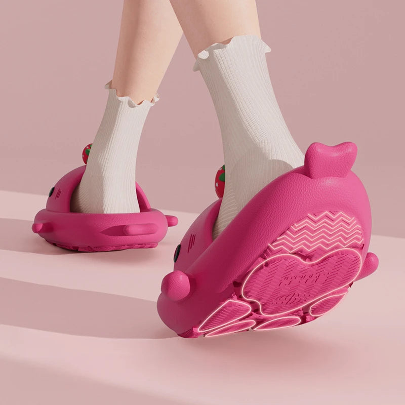 Strawberry Shark Slippers