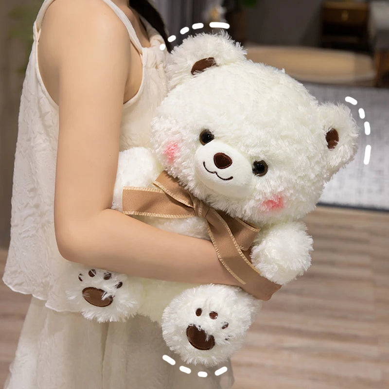 Cute Bowknot Bear Plush Toy 30/40CM Lovely Teddy Pillow Stuffed Soft Animal Bear Dolls for Lovers Valentine Gift Birthday Xmas