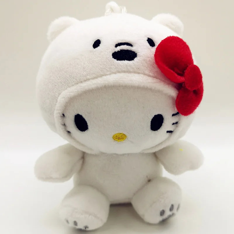 MINISO Hello Kitty 10cm Plush Doll – Cute Panda & Bear Cosplay Toy