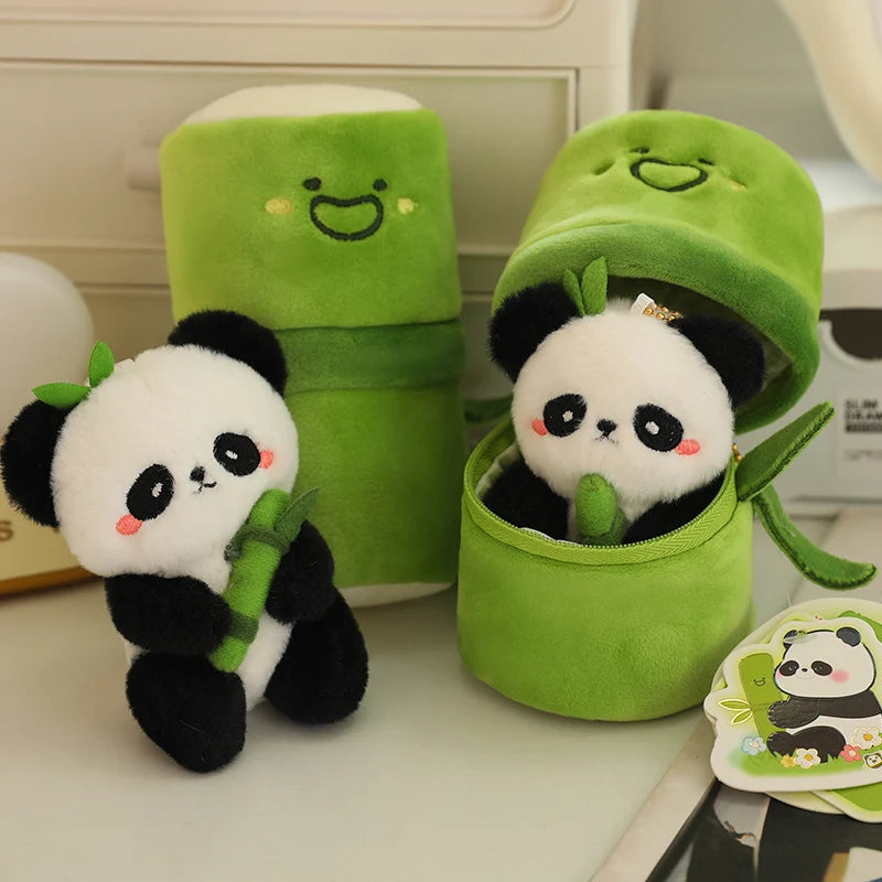 Bamboo Panda Plush Keychain – Soft Mini Kawaii Pouch & Stuffed Toy