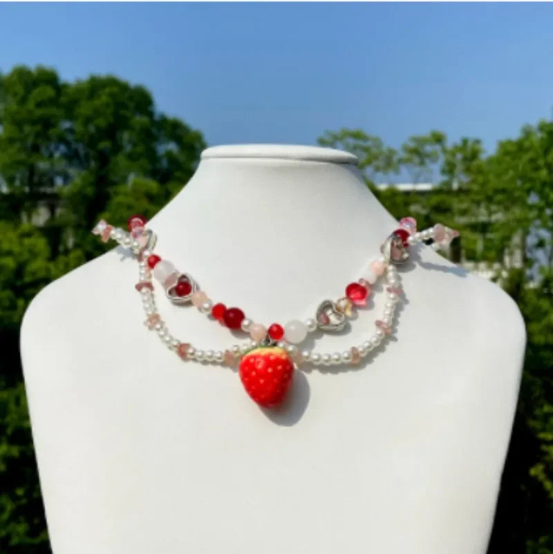 Beaded Strawberry Necklace