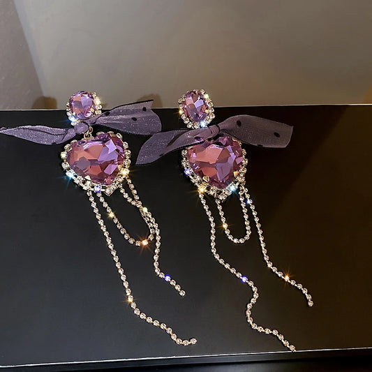 Purple Heart Earrings