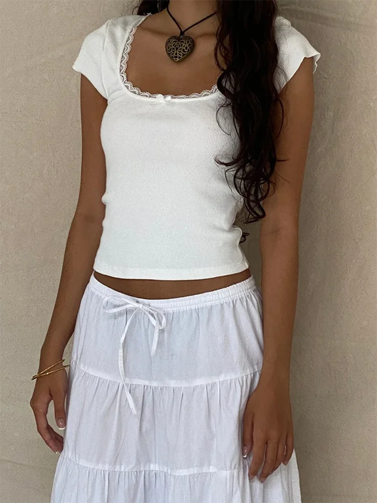 Baby Tee with lace trim
