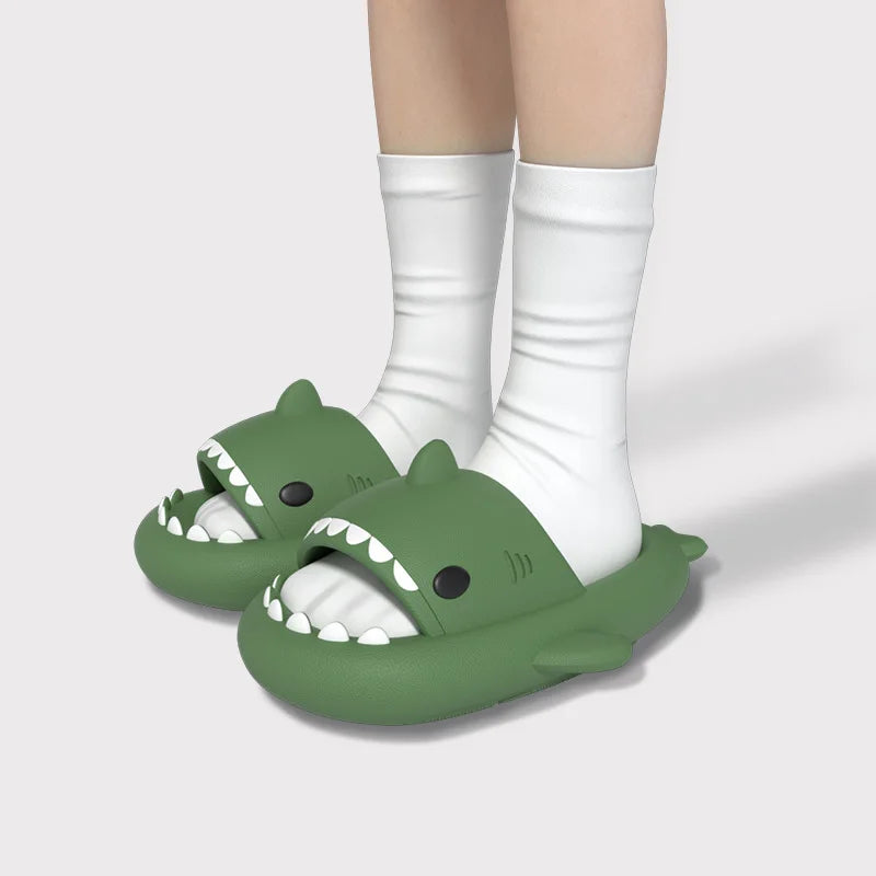 Litfun Thick-soled Shark Slippers For Women Men Premium Casual Sandals Classic Outdoor Couples Funny Slides EVA Home Cute Shoes
