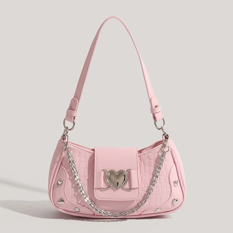 Metal Heart Shoulder Bag
