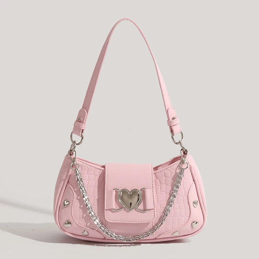 Metal Heart Shoulder Bag