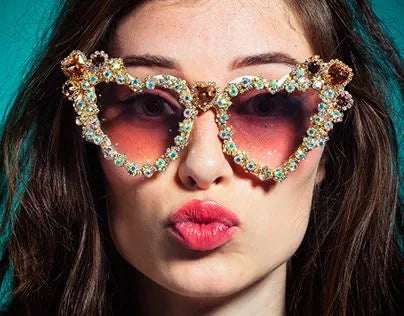 Bedazzled Heart Shaped Sunglasses