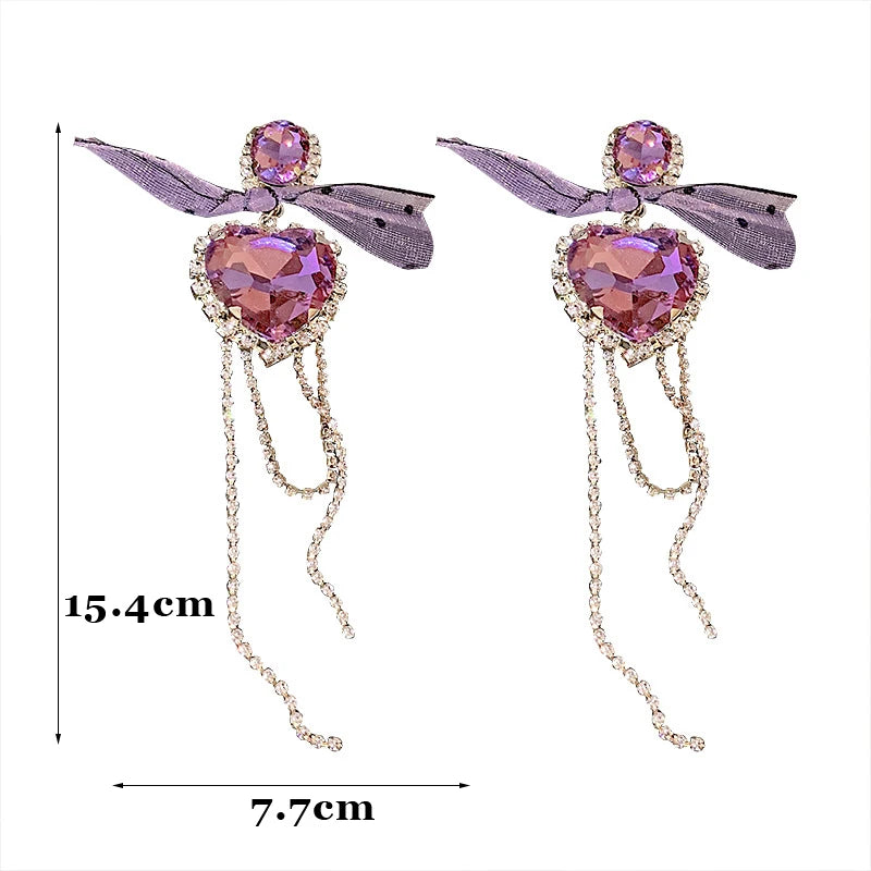Purple Heart Earrings