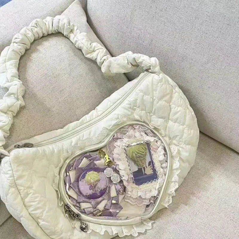 Heart Drawstring Shoulder Bag